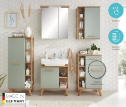 Saphir Badmöbel-Set »Quickset 5-teilig, Waschbeckenunterschrank mit LED-Spiegelschrank« 5 Stk. tlg.