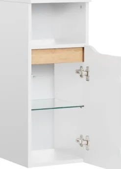 Saphir Badmöbel-Set »Quickset 4-teilig, Waschbeckenunterschrank mit LED-Spiegelschrank« 8 Stk. tlg.
