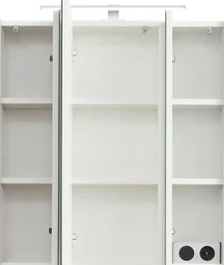 Saphir Badmöbel-Set »Quickset 4-teilig, Waschbeckenunterschrank mit LED-Spiegelschrank« 8 Stk. tlg.
