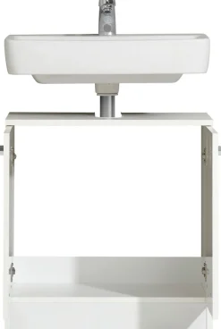 Saphir Badmöbel-Set »Quickset 335 6-teilig, Waschbeckenunterschrank mit LED-Spiegelschrank« 6 Stk. tlg.