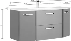 Saphir Badmöbel-Set »Quickset 327 2-teilig, Waschplatz und LED-Spiegelschrank« Set, 2 Stk. tlg.
