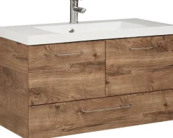 Saphir Badmöbel-Set »Quickset 943 2-teilig, Mineralmarmor-Waschtisch und LED-Spiegelschrank« Set,