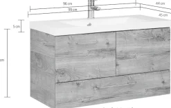 Saphir Badmöbel-Set »Quickset 943 2-teilig, Mineralmarmor-Waschtisch und LED-Spiegelschrank« Set,