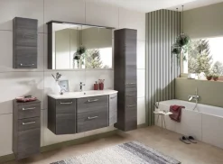 Saphir Badmöbel-Set »Quickset 5-teilig, Mineralmarmor-Waschtisch und LED-Spiegelschrank« 6 Stk. tlg.
