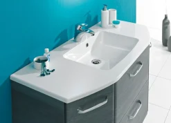Saphir Badmöbel-Set »Quickset 5-teilig, Mineralmarmor-Waschtisch und LED-Spiegelschrank« 6 Stk. tlg.