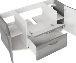 Saphir Badmöbel-Set »Quickset 5-teilig, Mineralmarmor-Waschtisch und LED-Spiegelschrank« 6 Stk. tlg.