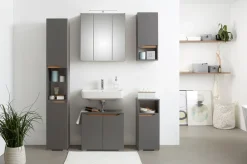Saphir Badmöbel-Set »Quickset 5-teilig, Waschbeckenunterschrank mit LED-Spiegelschrank« 5 Stk. tlg.