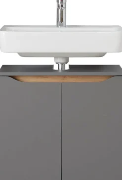 Saphir Badmöbel-Set »Quickset 5-teilig, Waschbeckenunterschrank mit LED-Spiegelschrank« 5 Stk. tlg.