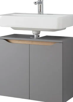 Saphir Badmöbel-Set »Quickset 5-teilig, Waschbeckenunterschrank mit LED-Spiegelschrank« 5 Stk. tlg.