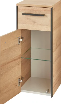 Saphir Badmöbel-Set »Quickset 395 4-teilig, Waschbeckenunterschrank mit LED-Spiegelschrank« 5 Stk. tlg.
