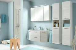 Saphir Badmöbel-Set »Quickset 936 4-teilig, Glaswaschtisch und LED-Spiegelschrank« Set, 4 Stk. tlg.
