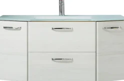 Saphir Badmöbel-Set »Quickset 936 4-teilig, Glaswaschtisch und LED-Spiegelschrank« Set, 4 Stk. tlg.