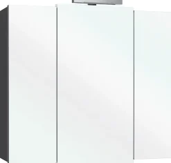 Saphir Badmöbel-Set »Quickset 2-teilig, Keramikwaschtisch mit LED-Spiegelschrank, Bad-Set« 2 Stk. tlg.