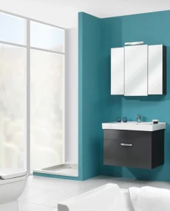 Saphir Badmöbel-Set »Quickset 2-teilig, Keramikwaschtisch mit LED-Spiegelschrank, Bad-Set« 2 Stk. tlg.