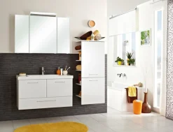 Saphir Badmöbel-Set »Quickset 341 3-teilig, Mineralmarmor-Waschtisch und LED-Spiegelschrank« Set, 3 Stk. tlg.