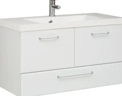 Saphir Badmöbel-Set »Quickset 341 3-teilig, Mineralmarmor-Waschtisch und LED-Spiegelschrank« Set, 3 Stk. tlg.