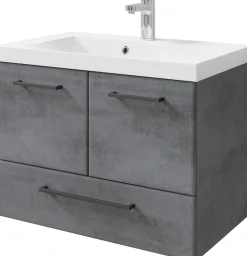 Saphir Badmöbel-Set »Quickset 945 3-teilig, Mineralmarmor-Waschtisch mit LED-Spiegelschrank« 4 Stk. tlg.