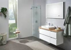 Saphir Badmöbel-Set »Quickset 360 2-teilig, mit Keramik-Aufsatzbecken und LED-Spiegel« Set, 2 Stk. tlg.