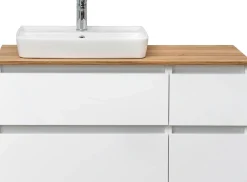 Saphir Badmöbel-Set »Quickset 360 2-teilig, mit Keramik-Aufsatzbecken und LED-Spiegel« Set, 2 Stk. tlg.