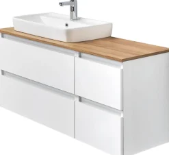 Saphir Badmöbel-Set »Quickset 360 2-teilig, mit Keramik-Aufsatzbecken und LED-Spiegel« Set, 2 Stk. tlg.