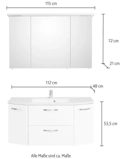 Saphir Badmöbel-Set »Quickset 326, 3-teilig, mit Mineralmarmorbecken« 3 Stk. tlg.