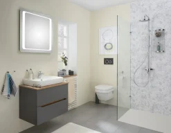Saphir Badmöbel-Set »Quickset 2-teilig, Keramik-Aufsatzbecken mit LED-Spiegel« 4 Stk. tlg.