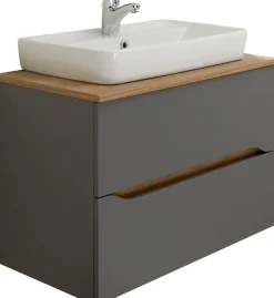 Saphir Badmöbel-Set »Quickset 2-teilig, Keramik-Aufsatzbecken mit LED-Spiegel« 4 Stk. tlg.