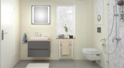 Saphir Badmöbel-Set »Quickset 2-teilig, Keramik-Aufsatzbecken mit LED-Spiegel« 4 Stk. tlg.