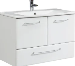 Saphir Badmöbel-Set »Quickset 341 3-teilig, Keramik-Waschtisch und LED-Spiegelschrank« Set, 3 Stk. tlg.