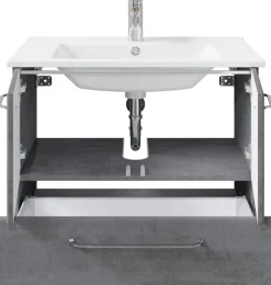 Saphir Badmöbel-Set »Quickset 945 3-teilig, Keramik-Waschtisch mit LED-Spiegelschrank« 4 Stk. tlg.