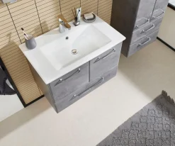 Saphir Badmöbel-Set »Quickset 945 3-teilig, Keramik-Waschtisch mit LED-Spiegelschrank« 4 Stk. tlg.