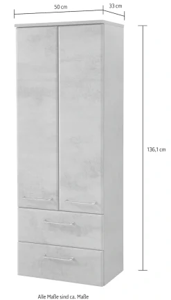 Saphir Badmöbel-Set »Quickset 945 3-teilig, Keramik-Waschtisch mit LED-Spiegelschrank« 4 Stk. tlg.