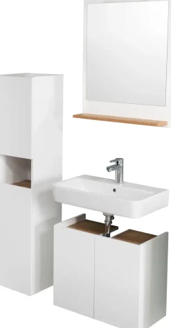 Saphir Badmöbel-Set »Quickset 947 3-teilig, Waschbeckenunterschrank mit Spiegel« 4 Stk. tlg.