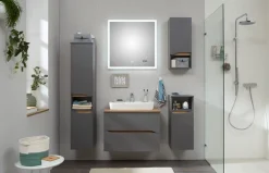 Saphir Badmöbel-Set »Quickset 5-teilig, Keramik-Aufsatzbecken mit LED-Spiegel« 7 Stk. tlg.