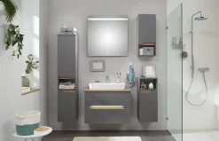Saphir Badmöbel-Set »Quickset 5-teilig, Keramik-Aufsatzbecken mit LED-Spiegel« 8 Stk. tlg.