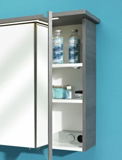 Saphir Badmöbel-Set »Quickset 2-teilig, Mineralmarmor-Waschtisch mit LED-Spiegelschrank« 2 Stk. tlg.