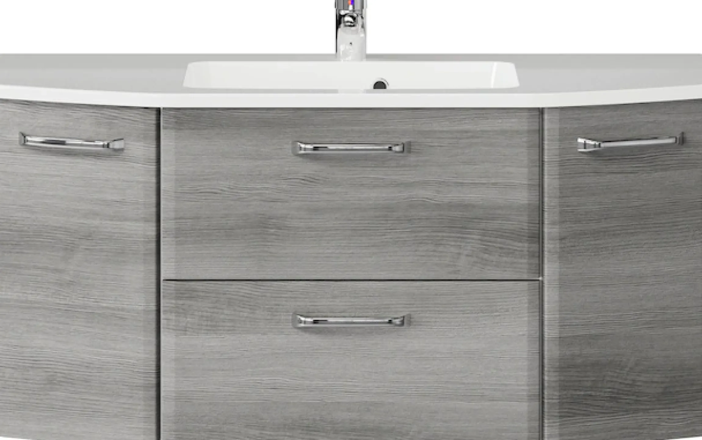 Saphir Badmöbel-Set »Quickset 2-teilig, Mineralmarmor-Waschtisch mit LED-Spiegelschrank« 2 Stk. tlg.
