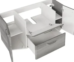 Saphir Badmöbel-Set »Quickset 2-teilig, Mineralmarmor-Waschtisch mit LED-Spiegelschrank« 2 Stk. tlg.