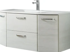 Saphir Badmöbel-Set »Quickset 936 4-teilig, Mineralmarmor-Waschtisch und LED-Spiegelschrank« Set, 4 Stk. tlg.