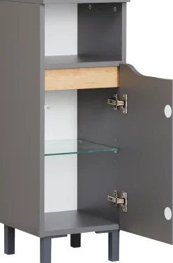 Saphir Badmöbel-Set »Quickset 5-teilig, Waschbeckenunterschrank mit LED-Spiegelschrank« 5 Stk. tlg.