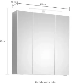Saphir Badmöbel-Set »Quickset 5-teilig, Waschbeckenunterschrank mit LED-Spiegelschrank« 5 Stk. tlg.