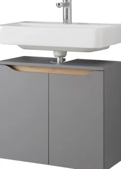 Saphir Badmöbel-Set »Quickset 5-teilig, Waschbeckenunterschrank mit LED-Spiegelschrank« 5 Stk. tlg.