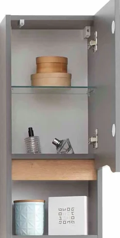 Saphir Badmöbel-Set »Quickset 5-teilig, Waschbeckenunterschrank mit LED-Spiegel« 5 Stk. tlg.
