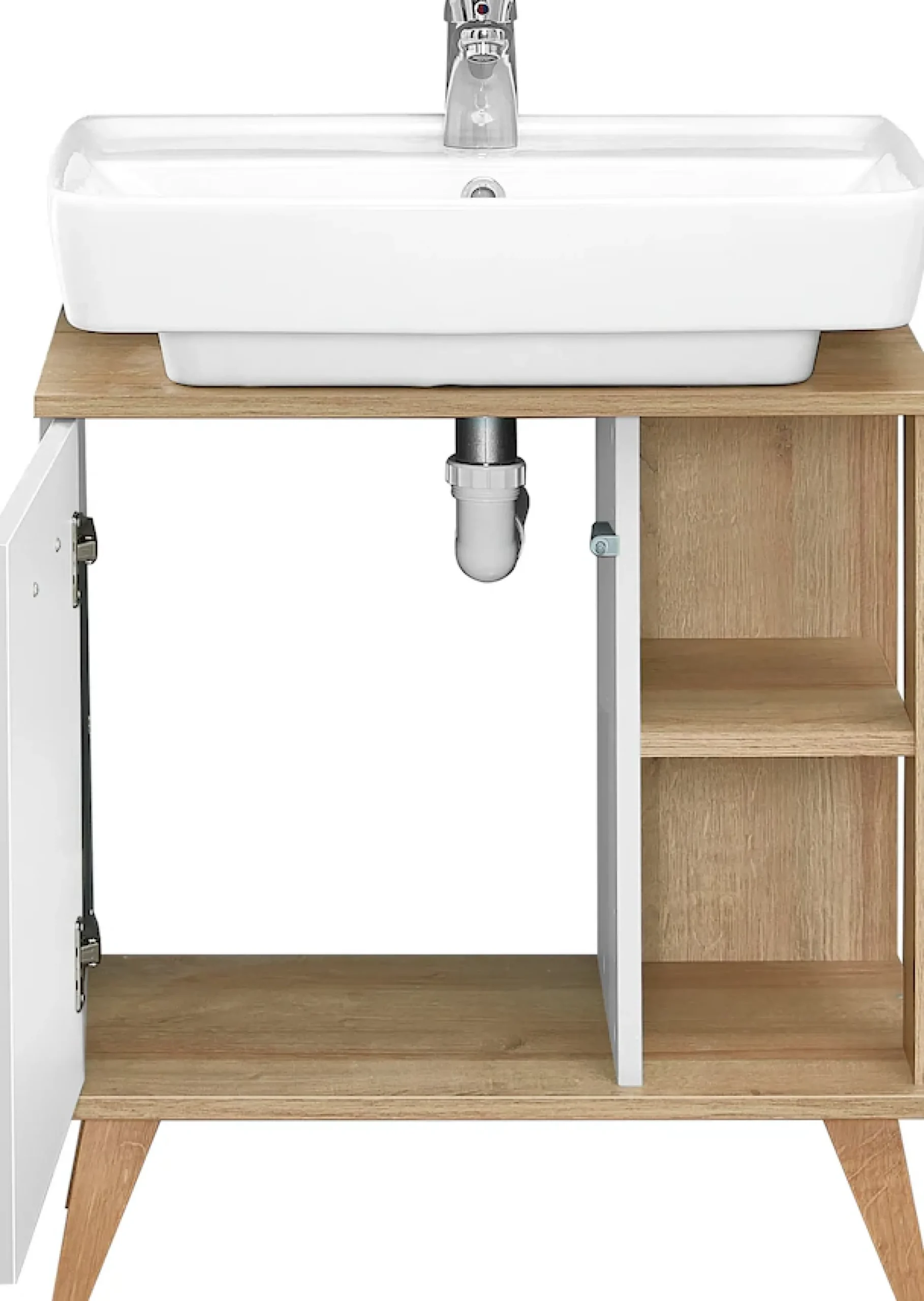Saphir Badmöbel-Set »Quickset 2-teilig, Waschbeckenunterschrank mit LED-Spiegelschrank« 2 Stk. tlg.