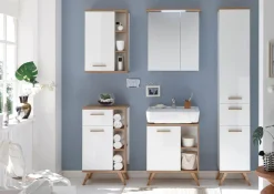 Saphir Badmöbel-Set »Quickset 2-teilig, Waschbeckenunterschrank mit LED-Spiegelschrank« 2 Stk. tlg.