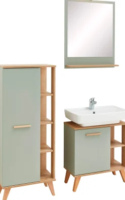 Saphir Badmöbel-Set »Quickset 3-teilig, Waschbeckenunterschrank mit LED-Spiegel« 3 Stk. tlg.