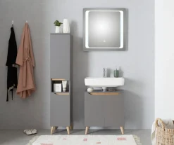 Saphir Badmöbel-Set »Quickset 3-teilig, Waschbeckenunterschrank mit LED-Spiegel« 3 Stk. tlg.