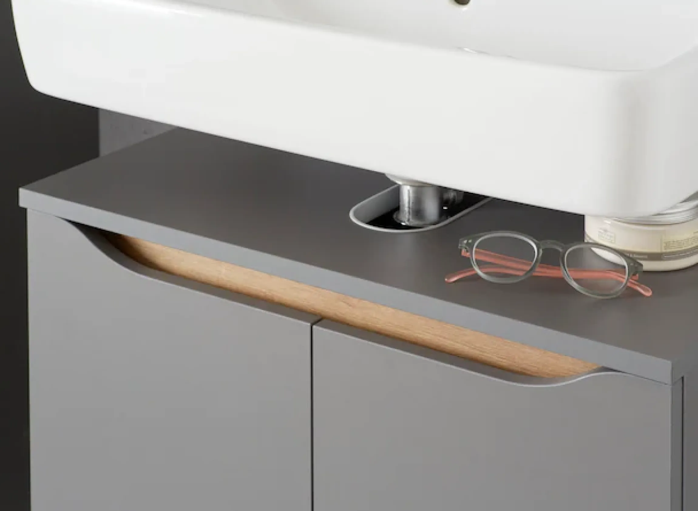 Saphir Badmöbel-Set »Quickset 3-teilig, Waschbeckenunterschrank mit LED-Spiegel« 3 Stk. tlg.
