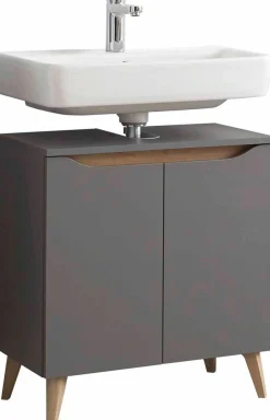 Saphir Badmöbel-Set »Quickset 3-teilig, Waschbeckenunterschrank mit LED-Spiegel« 3 Stk. tlg.