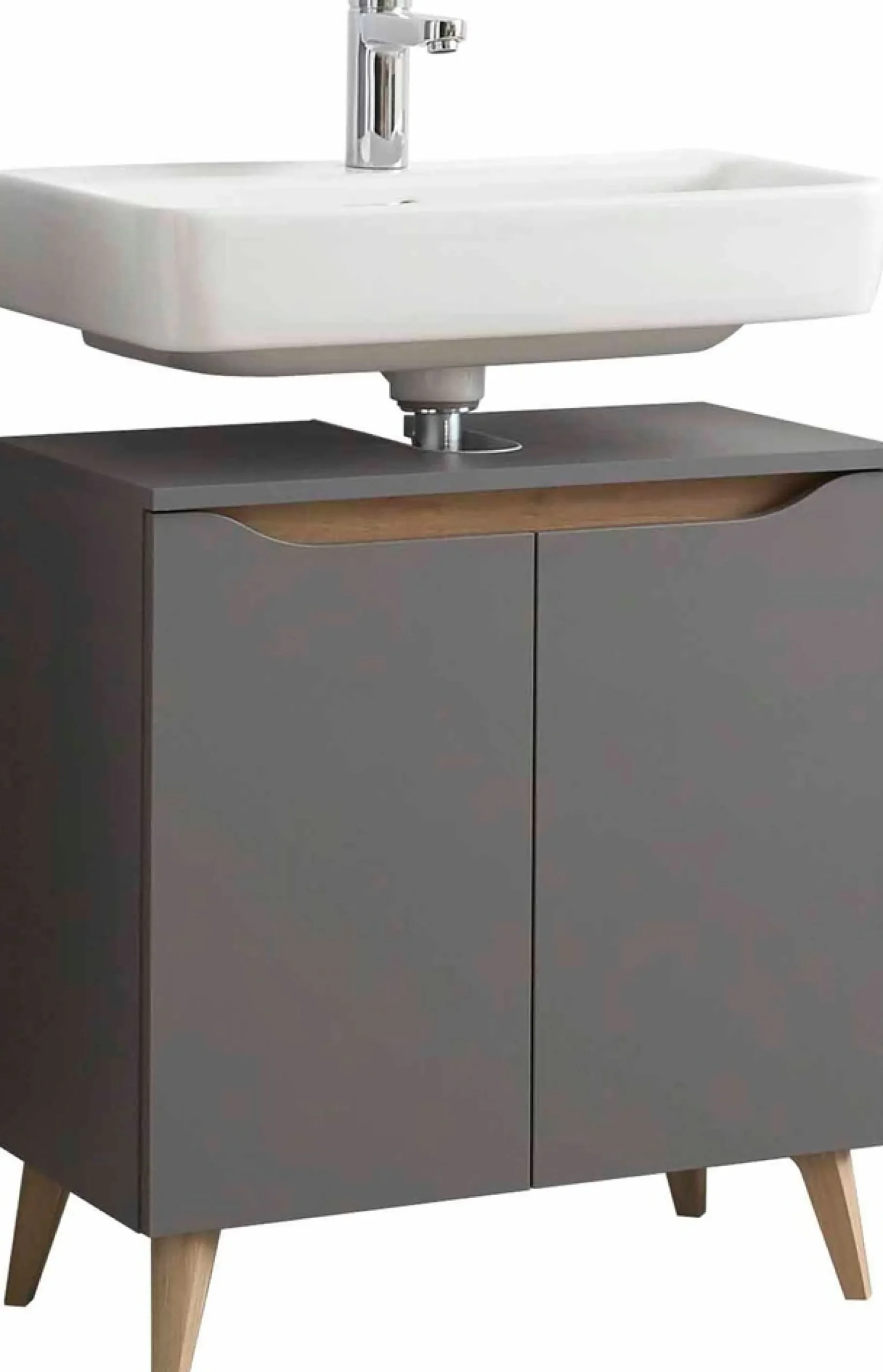 Saphir Badmöbel-Set »Quickset 3-teilig, Waschbeckenunterschrank mit LED-Spiegel« 3 Stk. tlg.